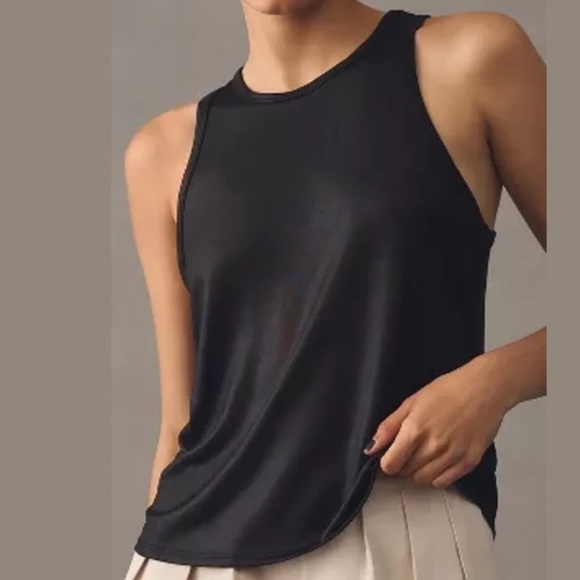 ANTHROPOLOGIE Porridge Black Shine Racerback Tank Top Size 3X NEW - Picture 1 of 6